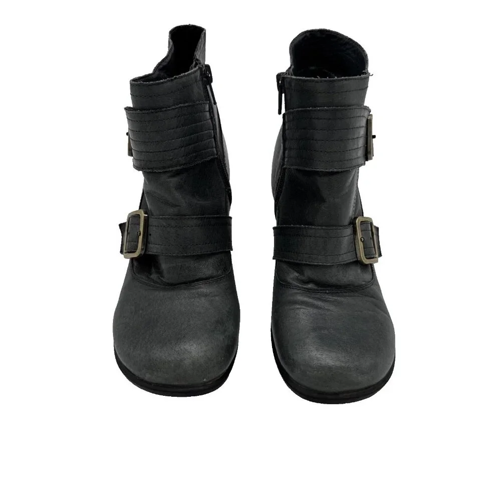 MIZ MOOZ Size 8 Gray Women Evan Leather Zippered Ankle Boots Booties - Picture 6 of 15